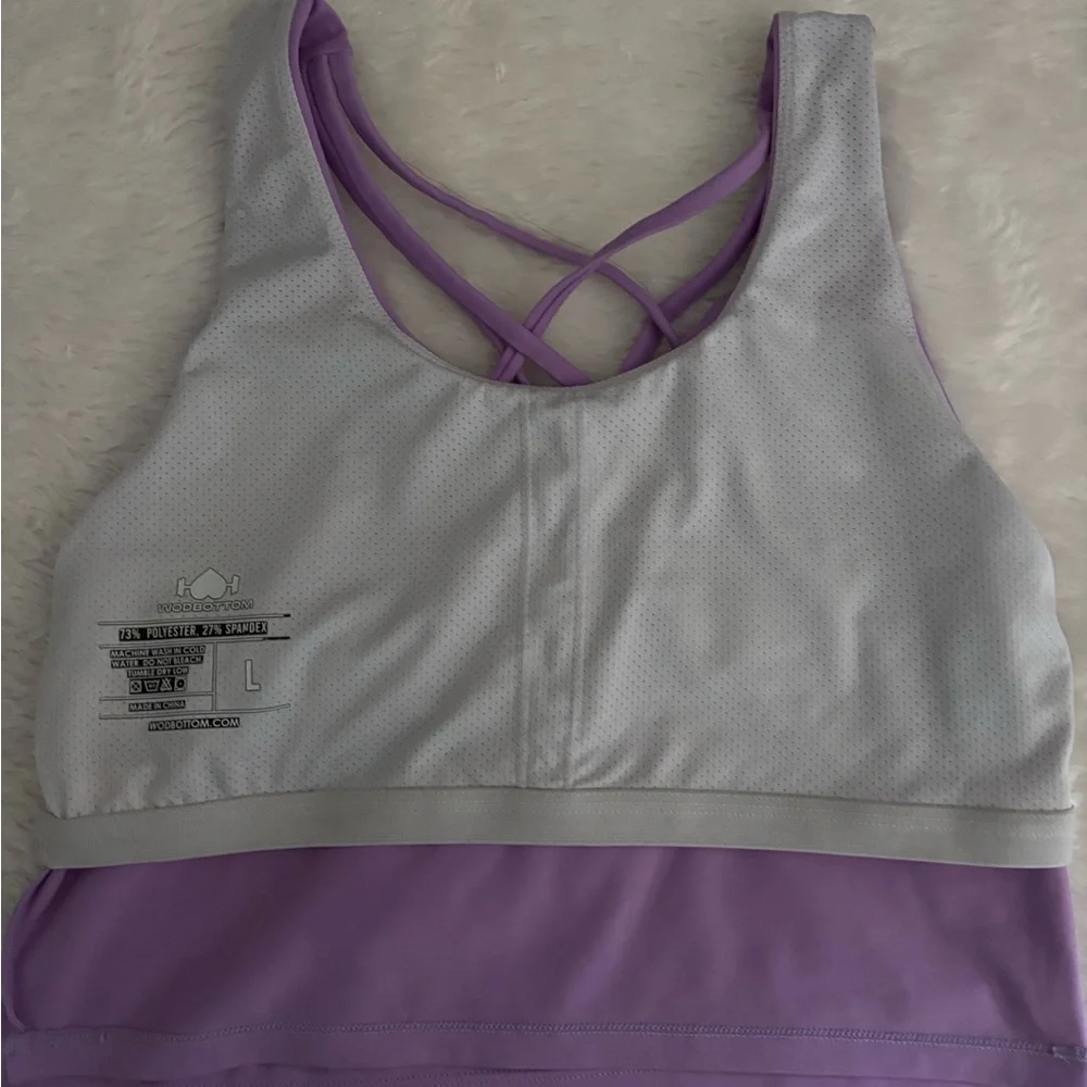 Lilac Scoop Neck Sports Bra Tank Top
